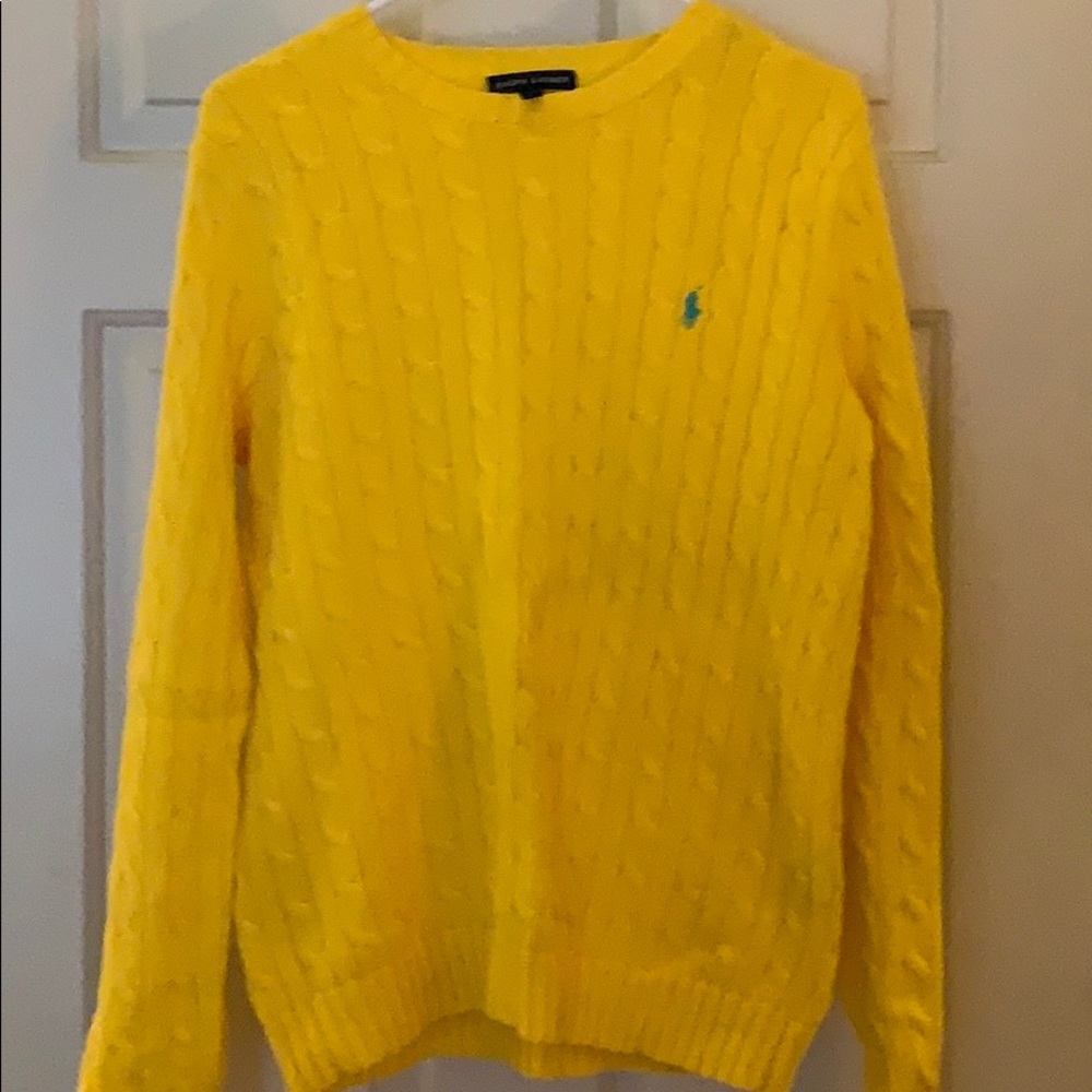 Bright Yellow Cable Sweater